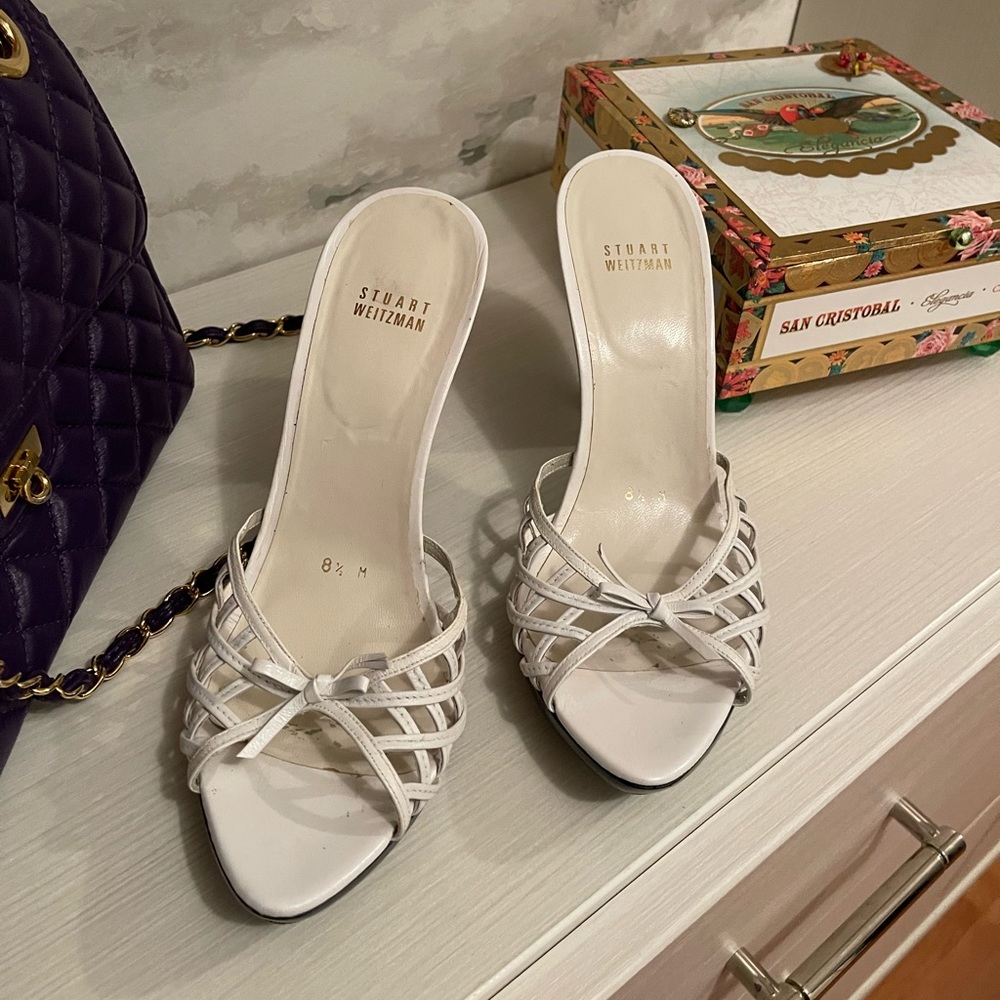 Vintage Stuart Weitzman White Mules size 8.5